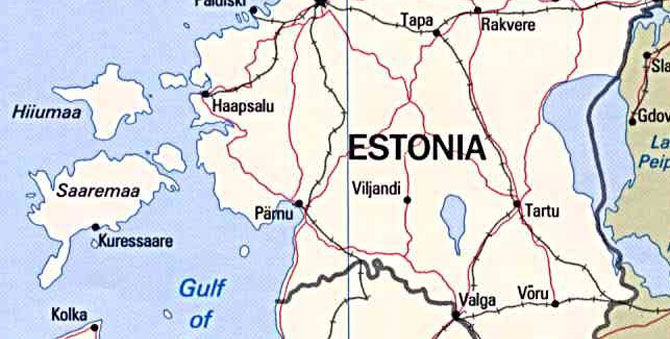 карта Эстонии